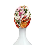 Floral Lined Pre Tied Turban Hat