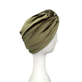 Olive Green Cosy Velvet Turban Hat