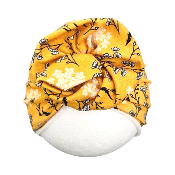 Yellow Floral Boho Baby Turban