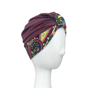 Lightweight Burgundy Summer Turban Hat for Ladies