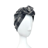 Grey front knot turban for women