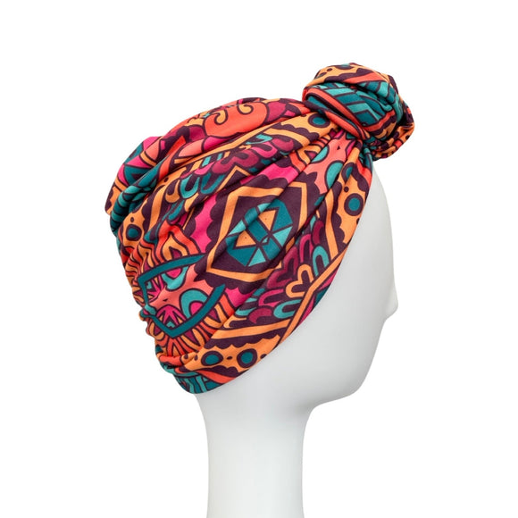 Colourful Ready Made African Print Vintage Turban Hat