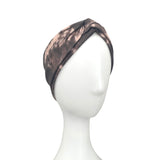 Wide Nude and Black Tie Dye Turban Twist Headband