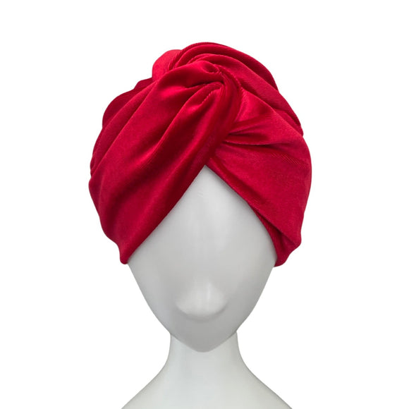 Red Velvet Vintage Style Twisted Hair Turban