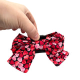 Printed heart fabric hair claw