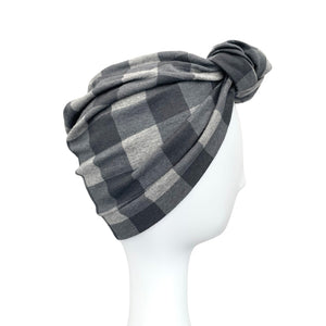 Grey front knot turban for women