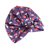 Purple Mushroom Print Turban Head Wrap