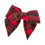 Winter retro red tartan hair bow clip for women