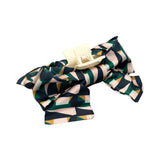 Geometric print silky satin bow claw clip