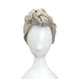 Metallic Gold Front Knotted Turban Hat