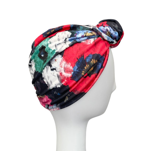 Floral Lined Turban Hat for Women