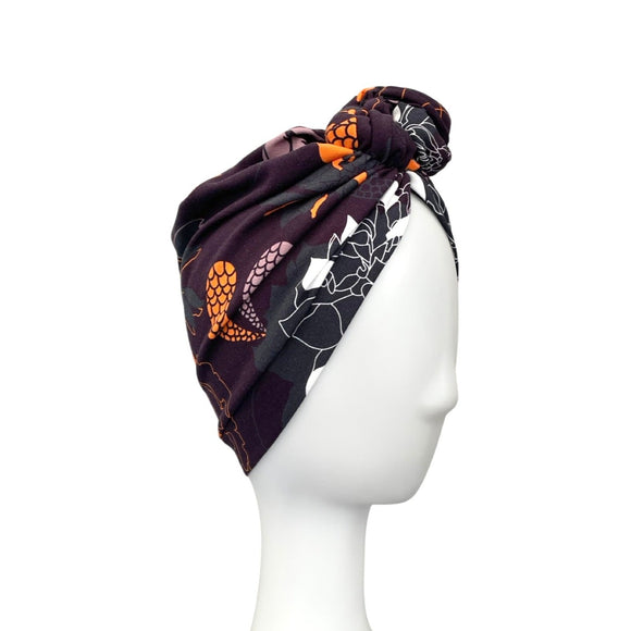 Aubergine Purple Chemo Turban Hat for Women