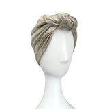 Metallic Gold Front Knotted Turban Hat