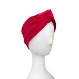 Red Elegant Velvet Twisted Turban Headband Women Head Wrap