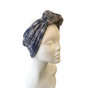 Blue Extra Wide Adult Yoga Headband Boho Women's Head Wrap Headband