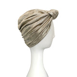 Metallic Gold Front Knotted Turban Hat