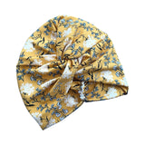 Yellow Floral Twisted Turban Hat for Women