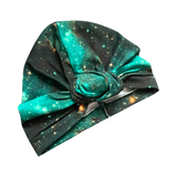 Green Space Constellation Print Turban Hat