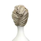 Metallic Gold Front Knotted Turban Hat