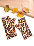 Long fingerless leopard print gloves 