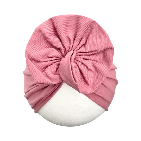 Dusky Pink Girl Rose Turban Hat