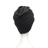 Black Jersey Knit Turban Hat