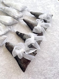 White and Silver Fabric Velvet Christmas Fir Tree Set of 9