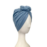 Chain Knot Lined Blue Turban Head Wrap
