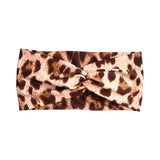 Brown Wide Leopard Print Turban Twist Headband