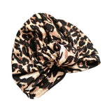 Leopard Print Soft Jersey Turban Hat For Women