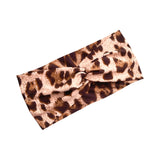 Brown Wide Leopard Print Turban Twist Headband