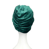 Green Crushed Velvet Hair Turban Head Wrap