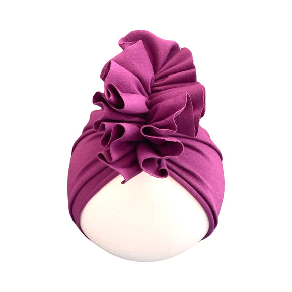 Size 6-18 Months Violet Cotton Baby Girl Turban Hat
