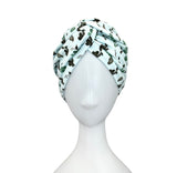 Mint Green Cacti Print Twisted Hair Turban for Women