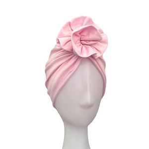 Light Pink Rosette Turban Head Wrap for Women