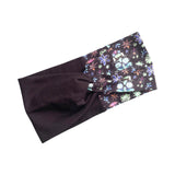 Goth Skull Print Wide Black Headband