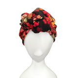 Vintage Style Autumn Leaf Print Knotted Hair Turban