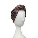 Metallic Striped Rose Gold Knot Turban Hat