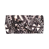 Black and White Geometric Print Wide Turban Headband