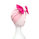 Pink Fuchsia Bow Spring Turban Hat