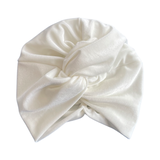 Ivory White Velour Turban Twist Winter Wedding Hat