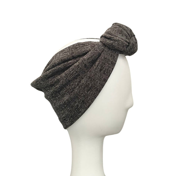 Grey Extra Wide Knit Jersey Adult Winter Headband