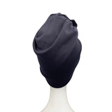Dark Blue Full Head Turban with Rosette