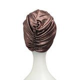 Metallic Striped Rose Gold Knot Turban Hat