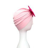 Pink Fuchsia Bow Spring Turban Hat