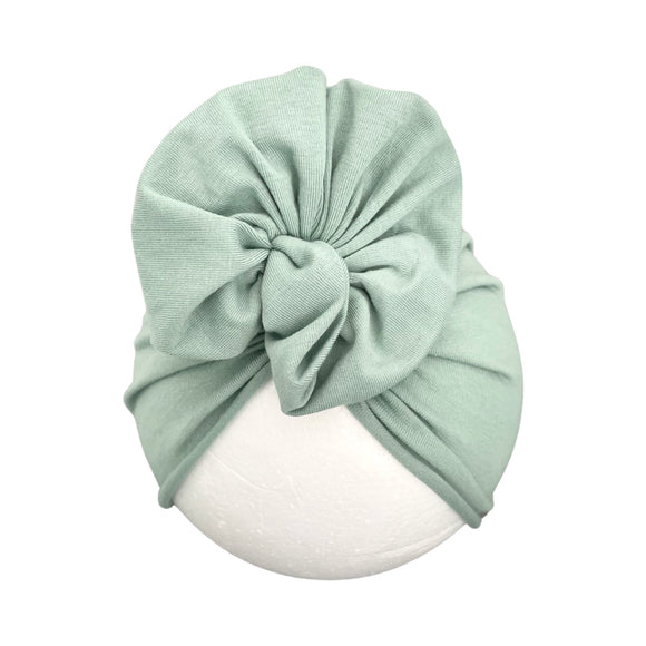 Pastel Mint Baby Girl Beanie Head Wrap