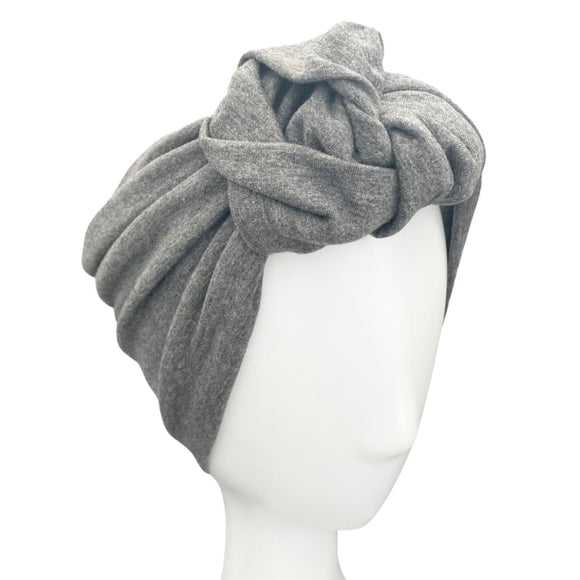 Charcoal Grey Stylish Wide Front Knot Headband Head Wrap for Women
