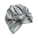 Metallic Gold Front Knotted Turban Hat