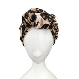 Leopard Print Soft Jersey Turban Hat For Women