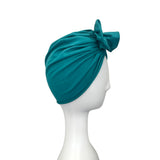Teal Blue Stretch Jersey Alopecia Turban Cap
